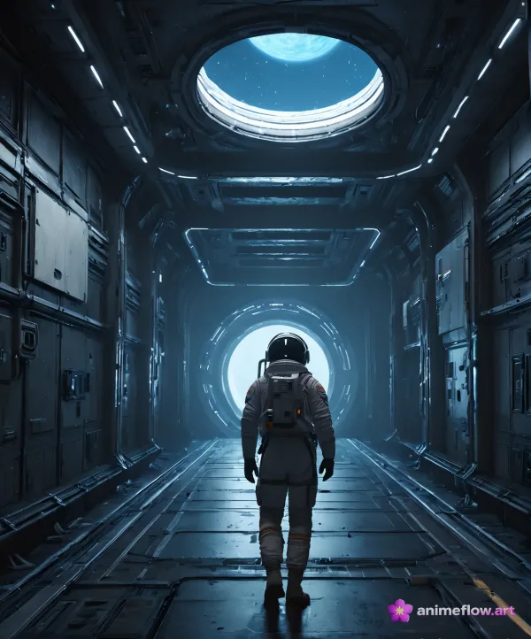 Lone Astronaut's Silent Voyage