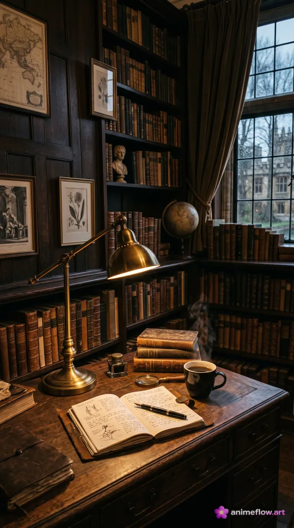 Cozy Dark Academia Study
