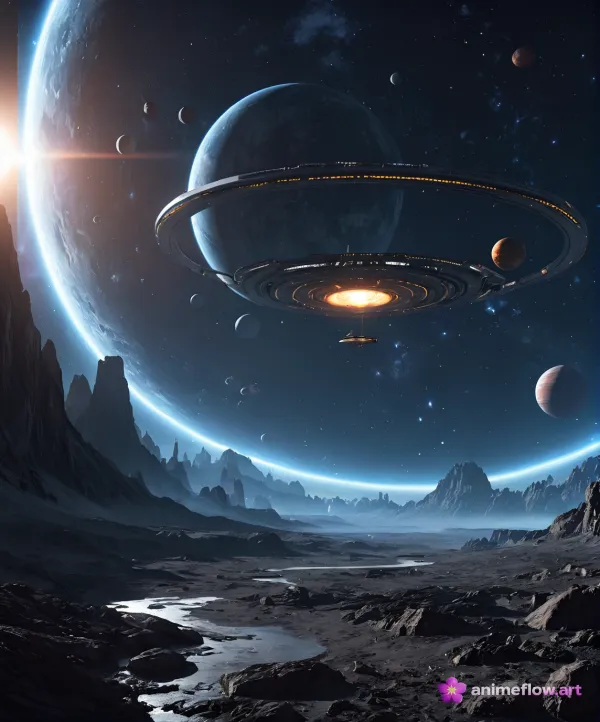 Orbital Ring Over Alien Valley
