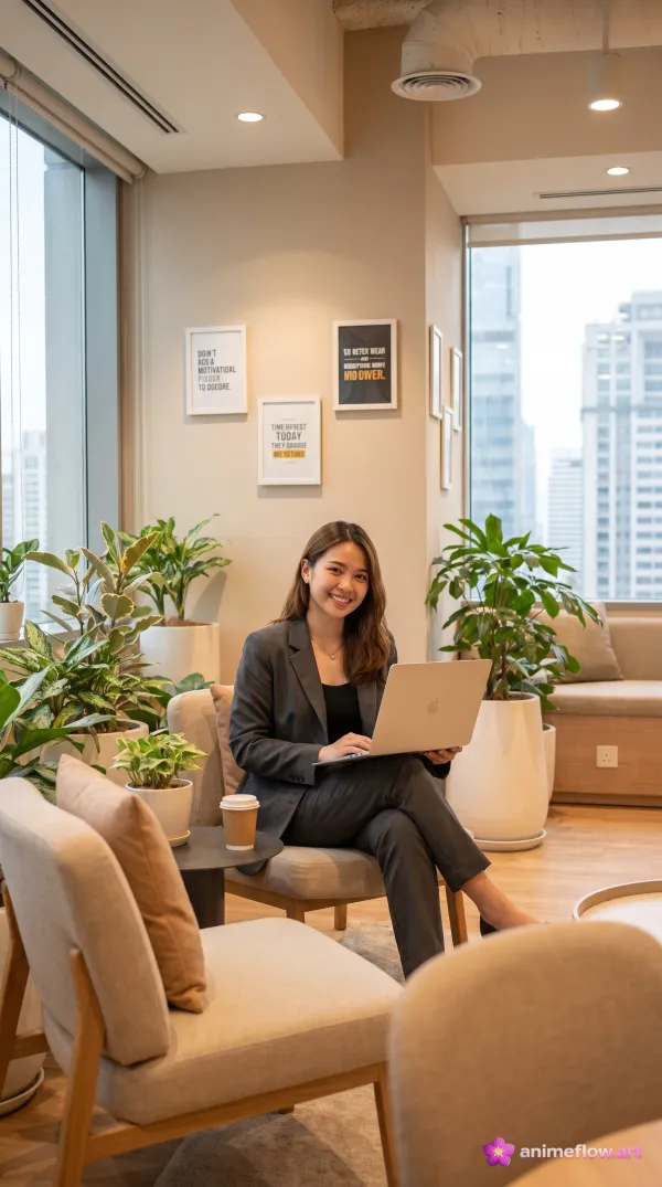 Sunlit Productivity Lounge