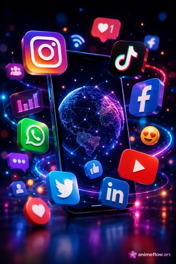 Neon Social Media Connectivity