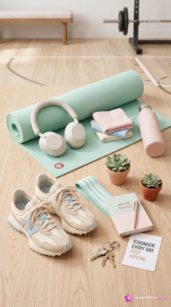 Pastel Wellness Flatlay