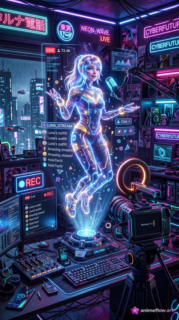 Neon Hologram Streamer
