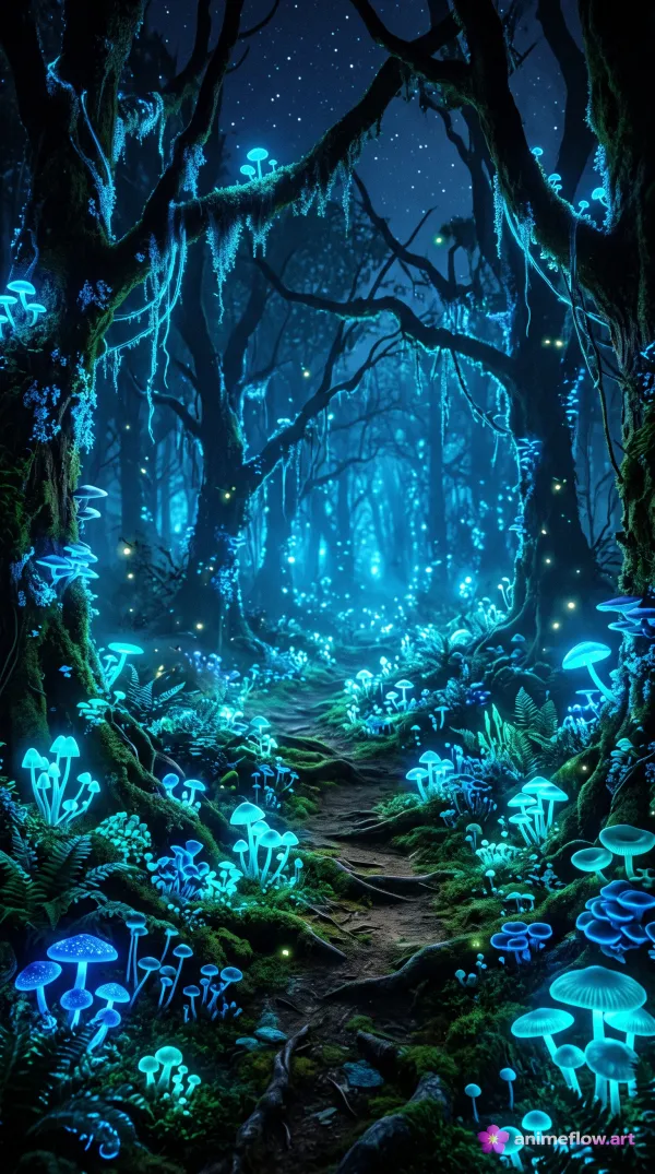 Glowing Forest Path