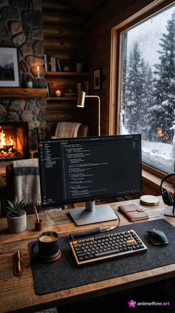 Cozy Cabin Coding Nook