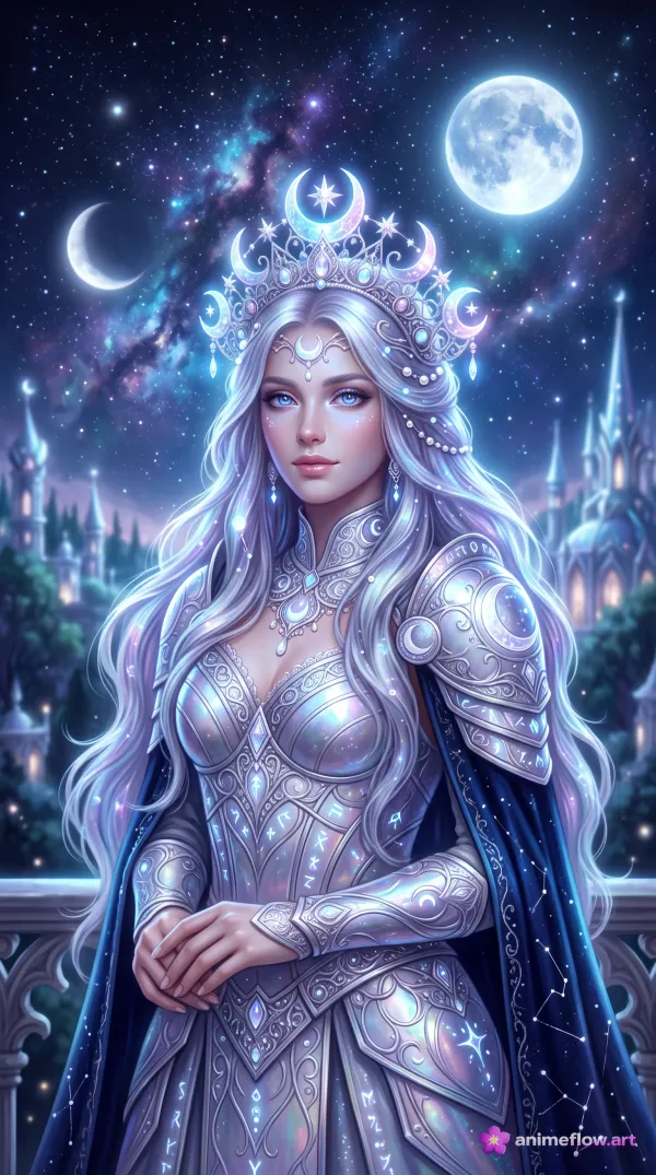 Lunar Priestess In Silver Radiance