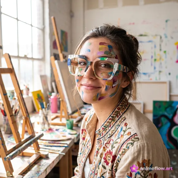 Paint-Splattered Creative Spirit