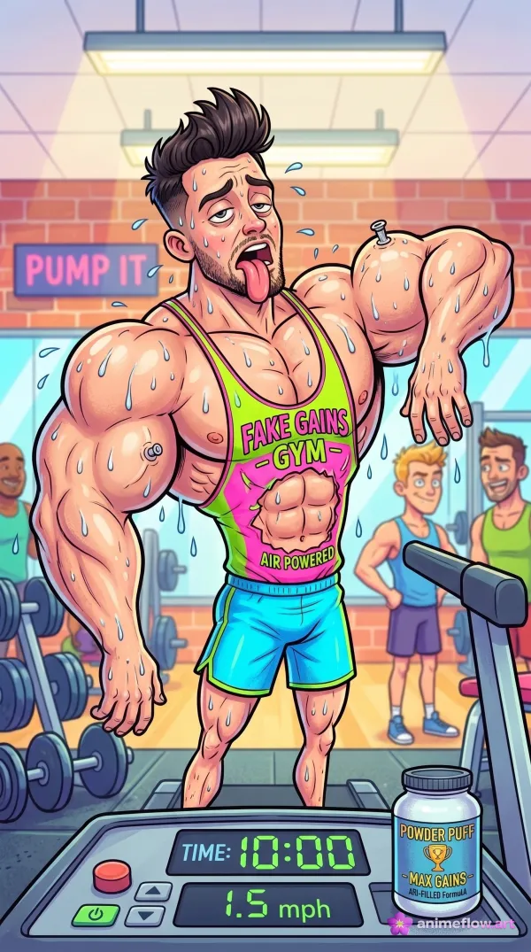 Cartoon Muscle Titan Flex
