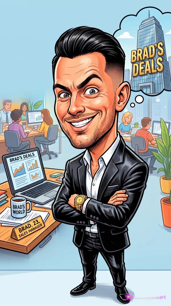 Smug Salesman Caricature