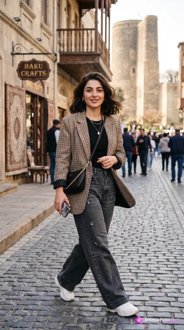 Sunlit Stride In Plaid