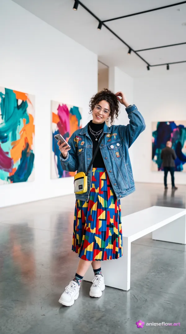 Gallery Chic: Curly Hair & Colorful Art