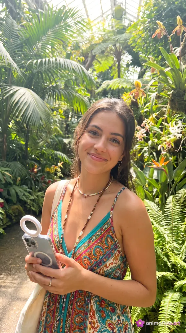 Sunlit Greenhouse Selfie Glow