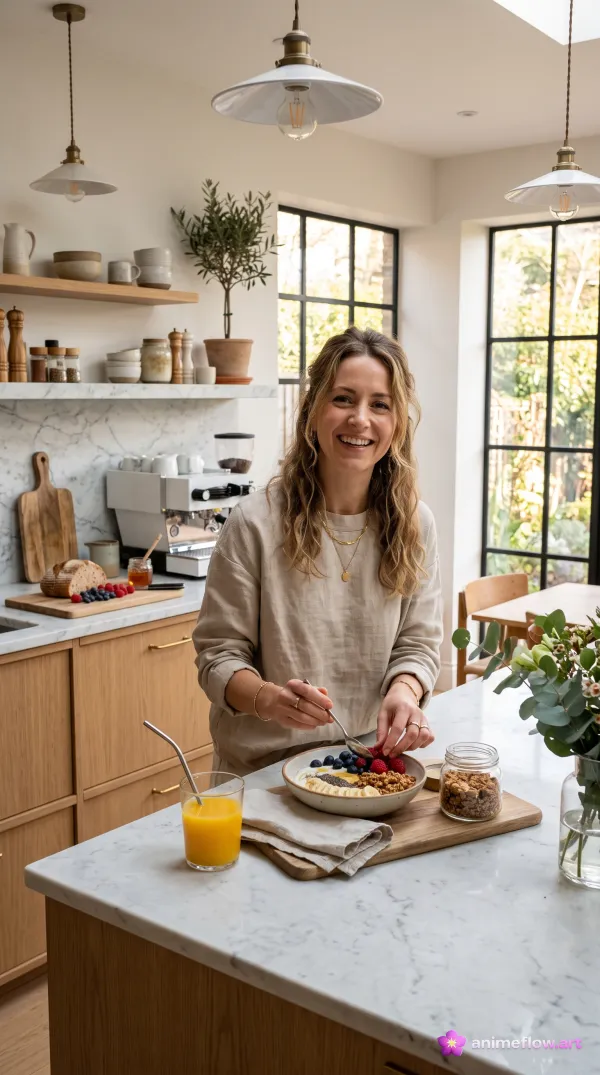 Sunlit Kitchen Wellness Moment