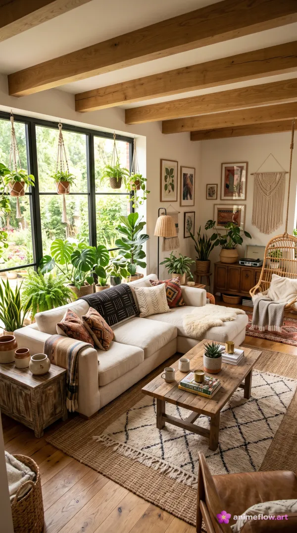 Sunlit Boho Living Room