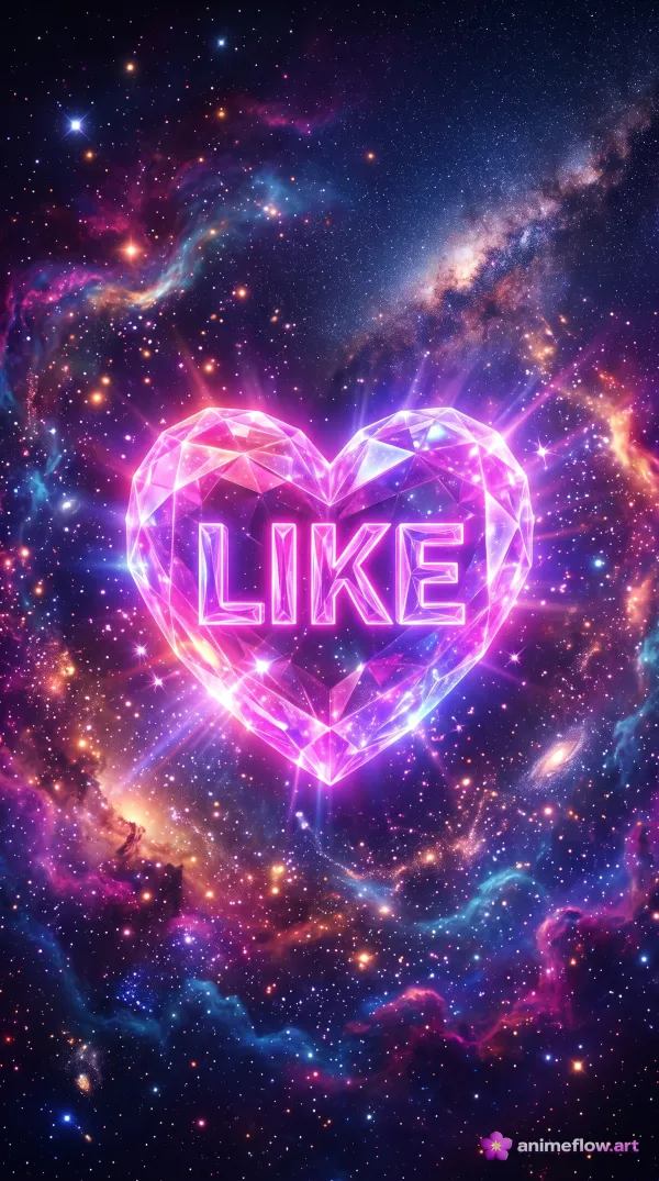 Neon Heart Like Cosmic Glow