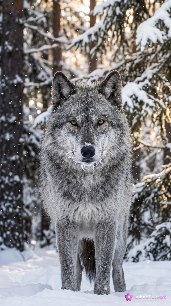 Winter Wolf's Golden Gaze