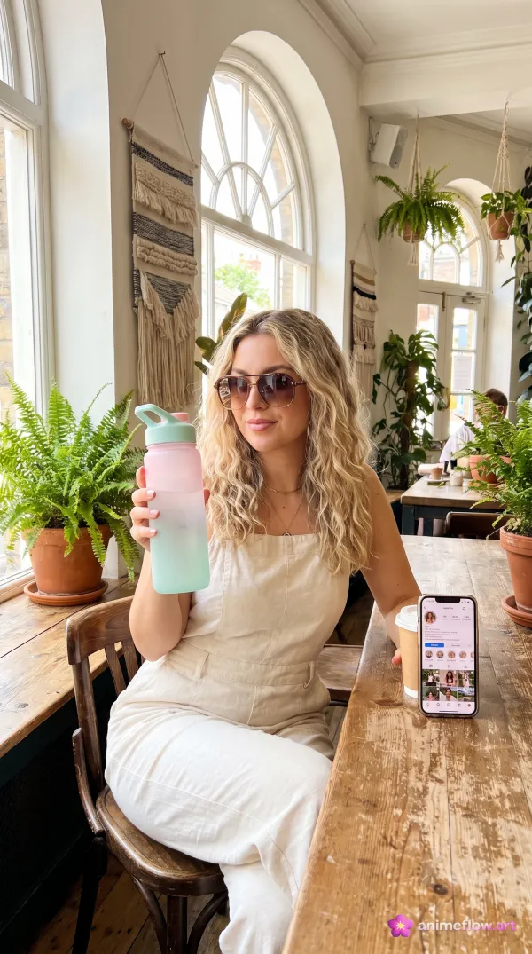 Sunlit Boho Cafe Glow
