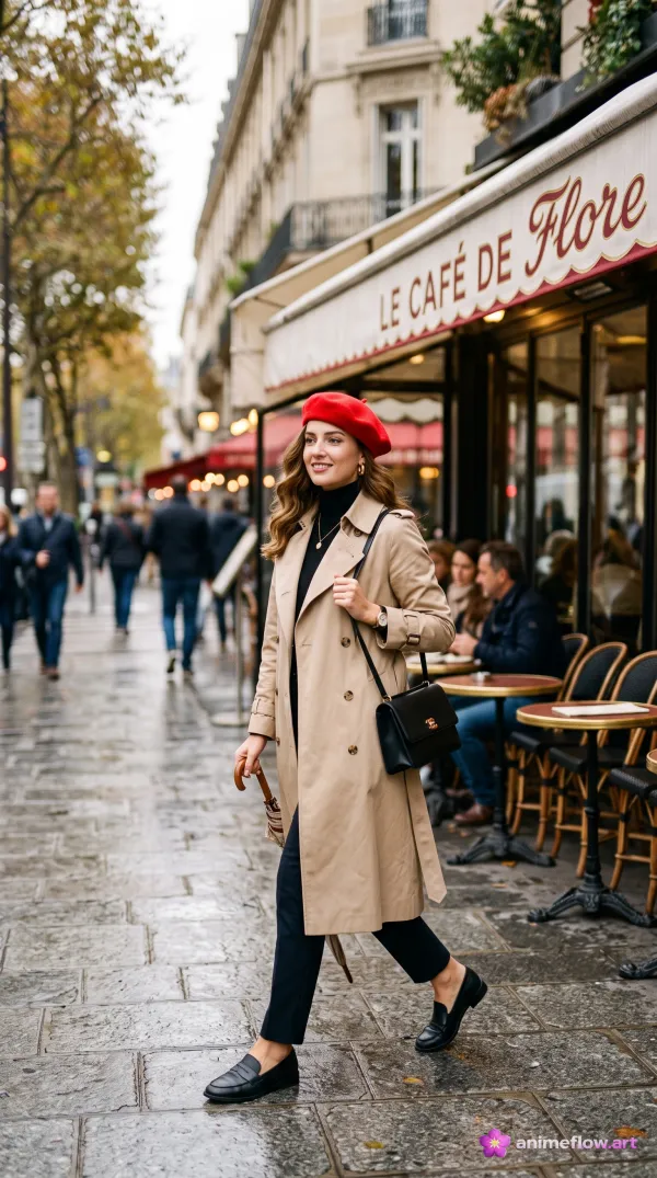 Parisian Chic In Red Beret