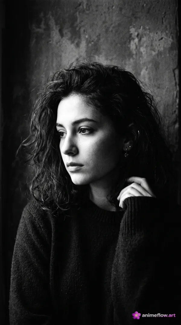 Silent Contemplation In Monochrome