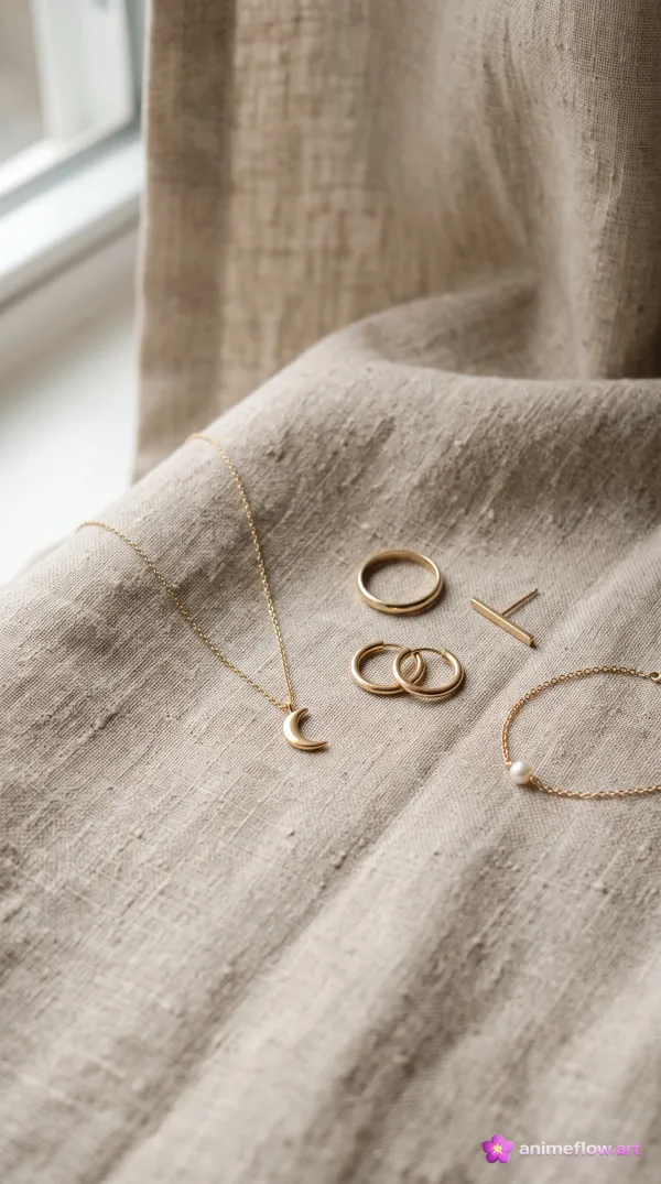 Golden Serenity On Linen