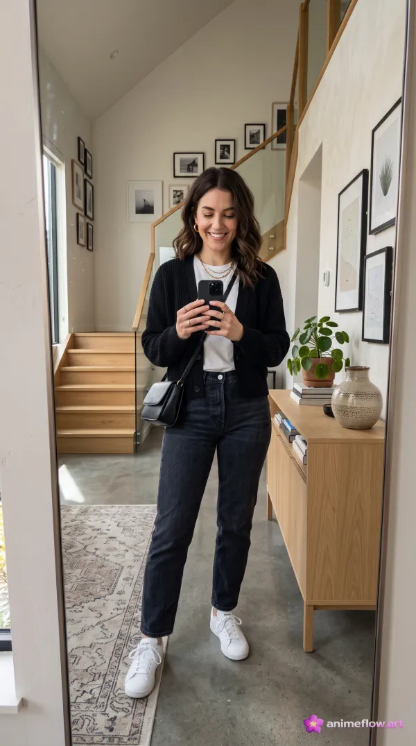 Casual Mirror Selfie Glow