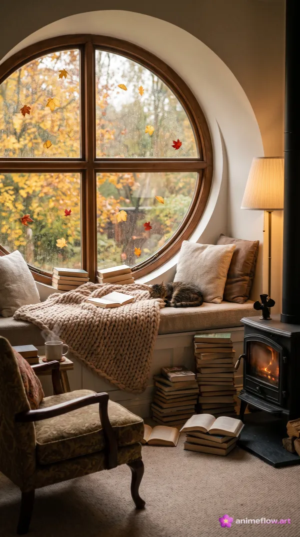 Rainy Autumn Reading Nook