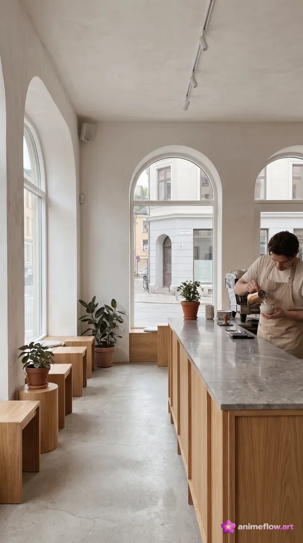 Serene Minimalist Café Moment