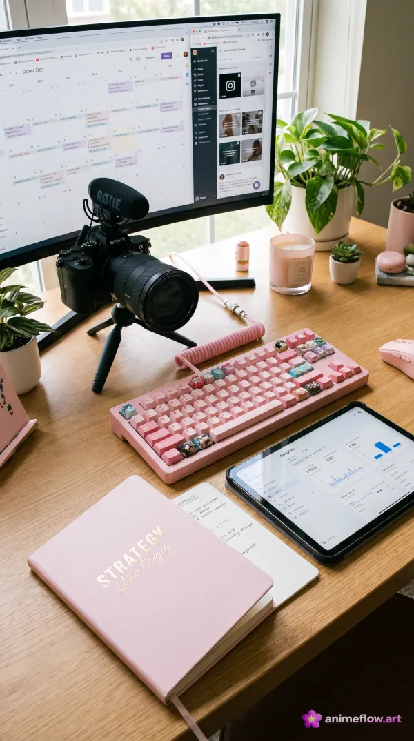 Pink Productivity Desk Goals