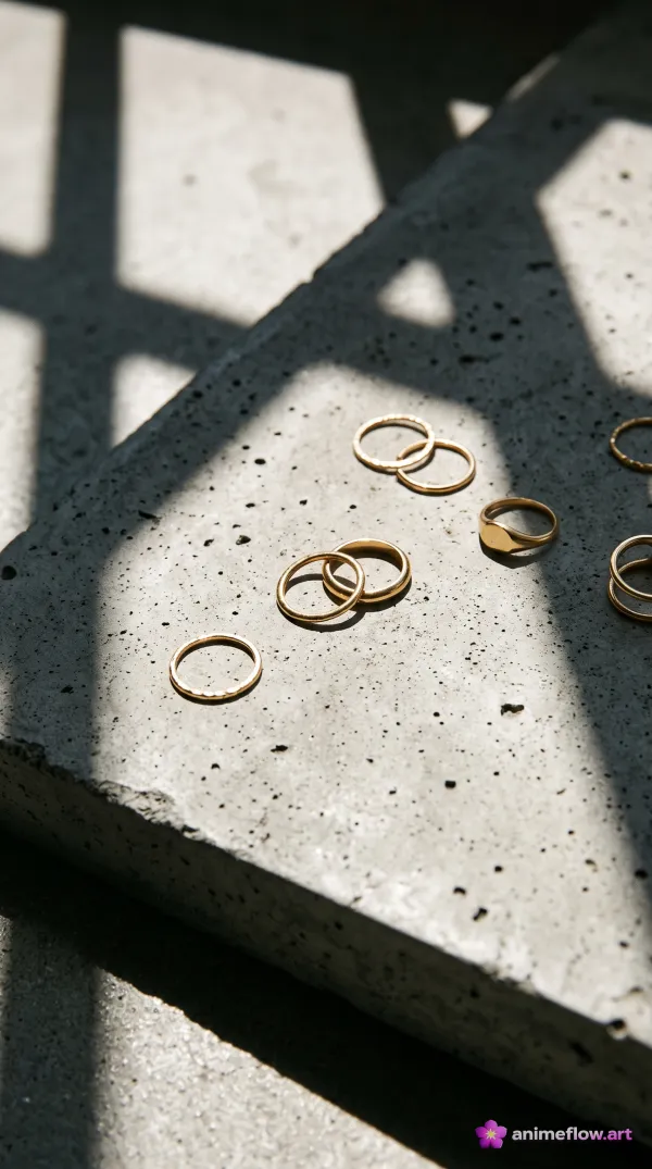 Gilded Shadows On Concrete