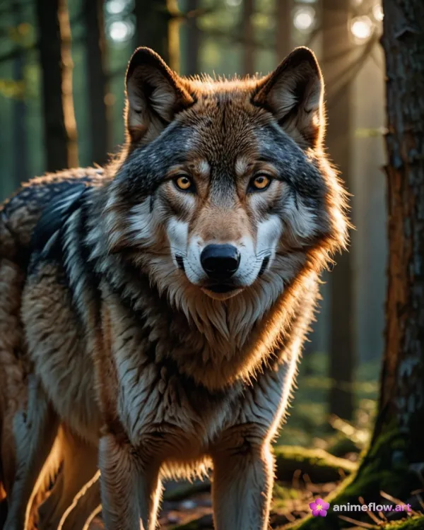 Golden Hour Wolf Majesty