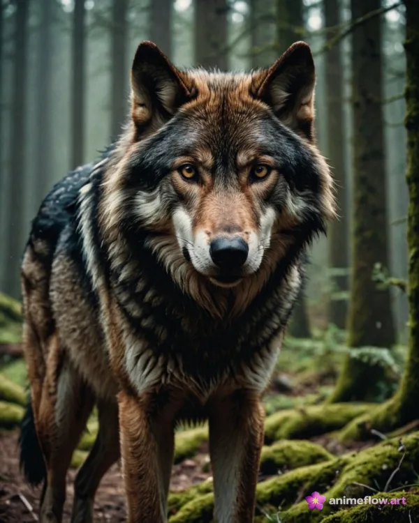 Mystic Wolf In Forest