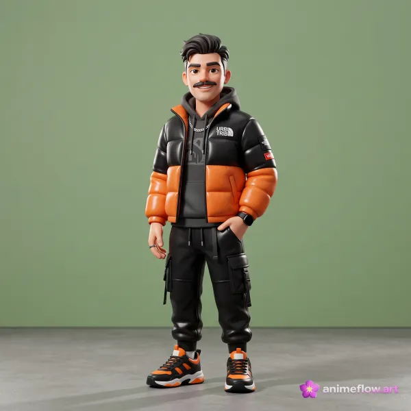 Mustache Man Streetwear Style