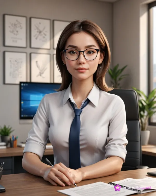 Poised Professional At Desk