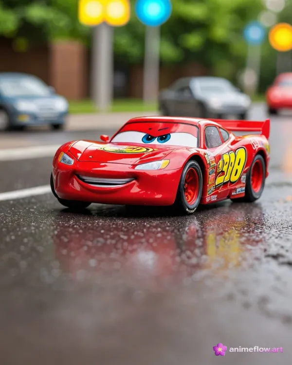 Red Racer's Rainy Grin