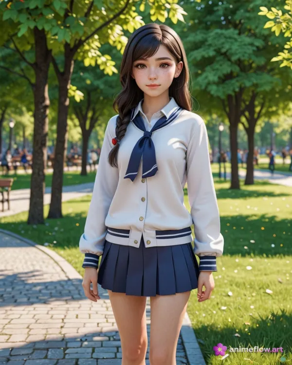 Sunlit Schoolgirl Serenity
