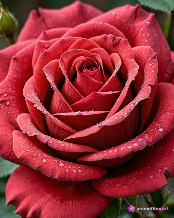 Crimson Dewdrop Rose