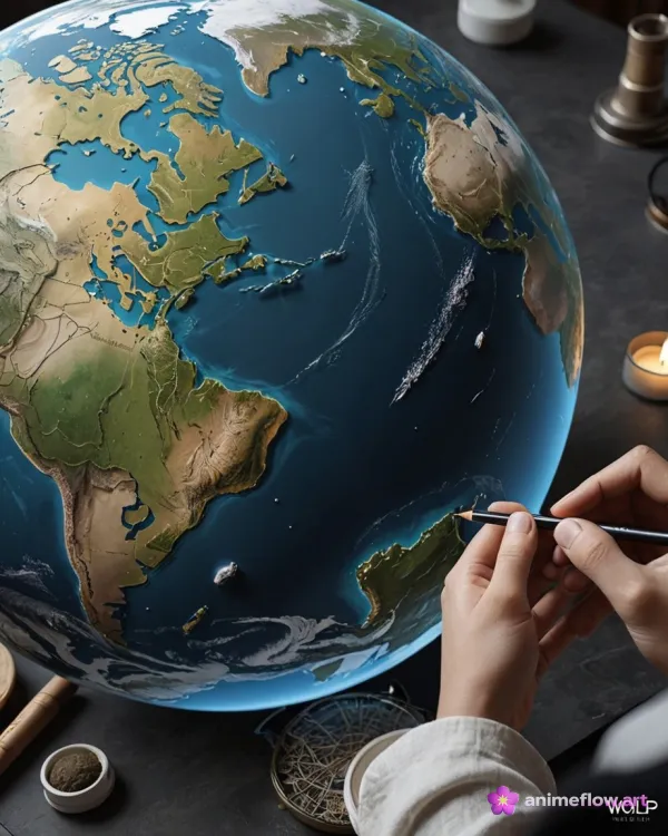 Hands Painting Earth