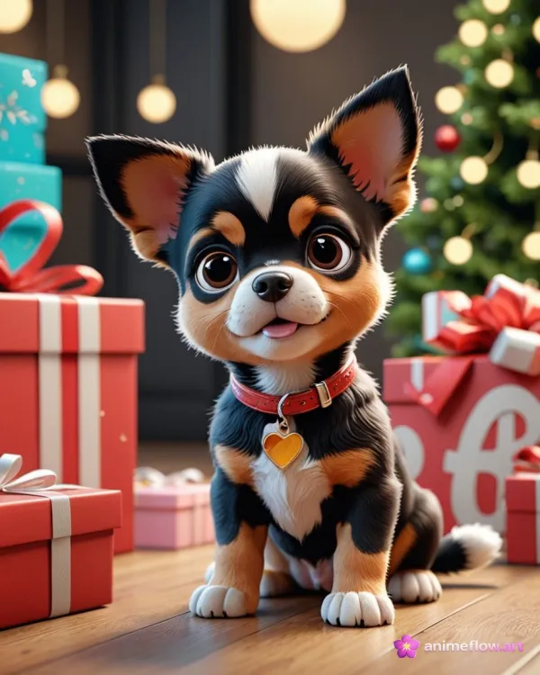 Festive Chihuahua Puppy Glow