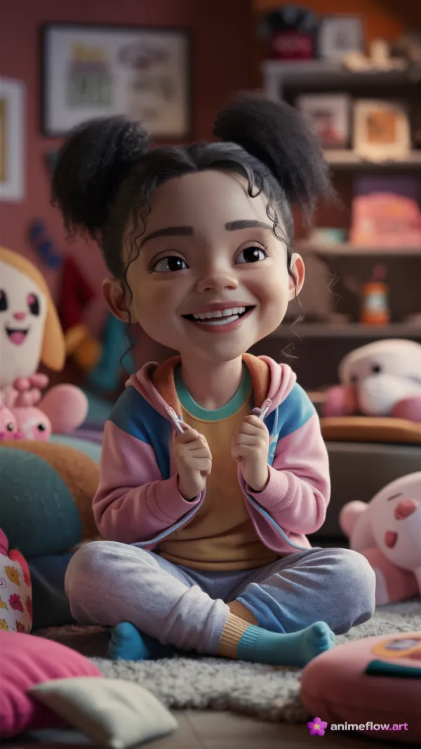 Joyful 3D Toddler Smile
