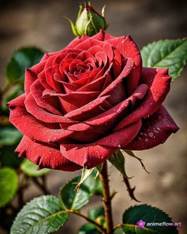 Crimson Dewdrop Rose