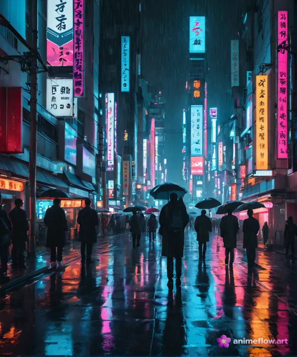 Neon Rain Walk