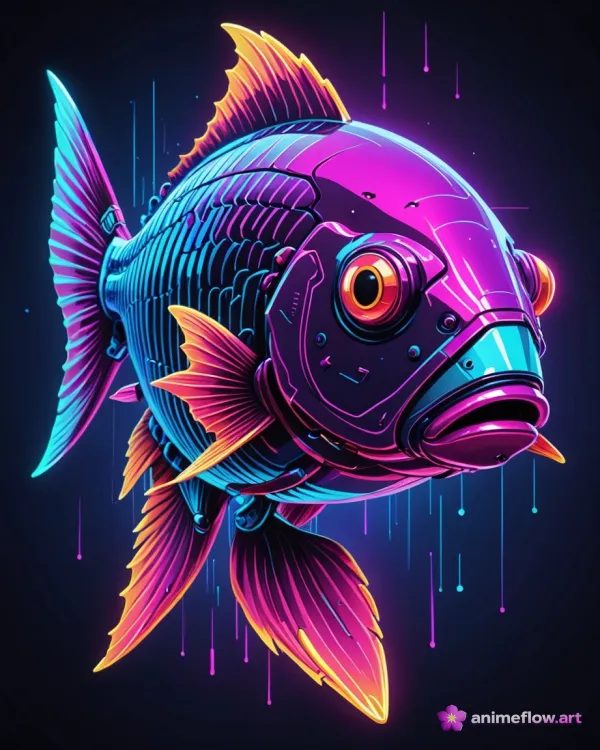 Neon Cyber Fish