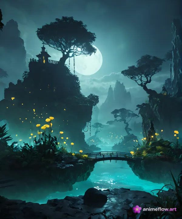 Moonlit Mystic Gorge