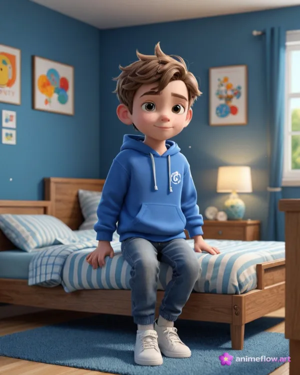Cozy 3D Boy On Bed
