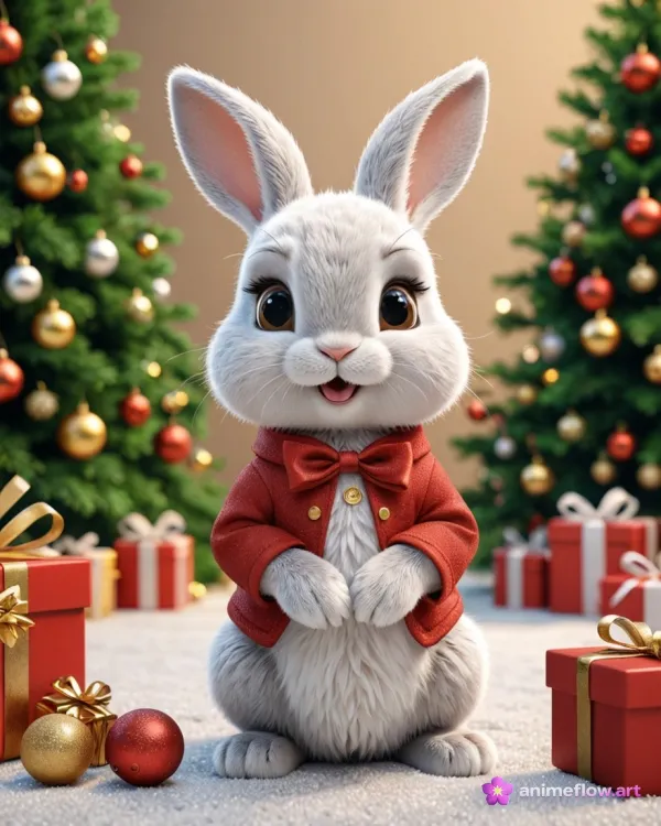 Festive Bunny Christmas Cheer