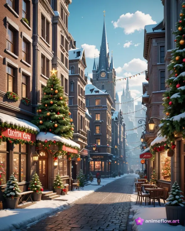 Snowy Christmas Village Glow