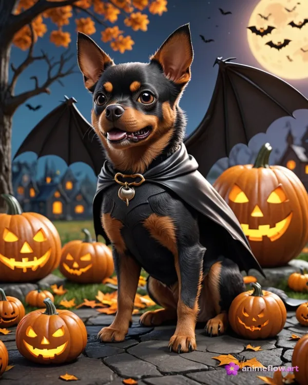 Bat-Winged Pup's Halloween Glow