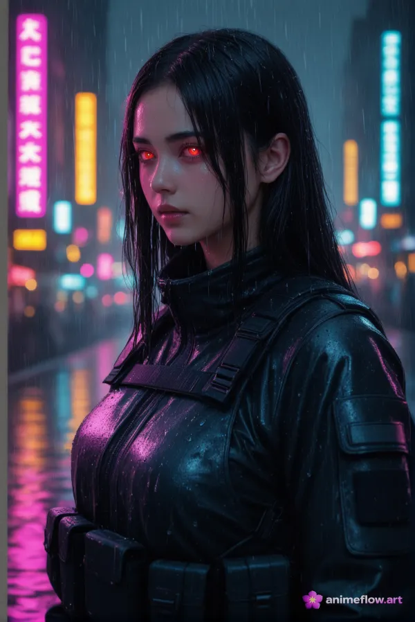 Crimson Gaze In The Rain