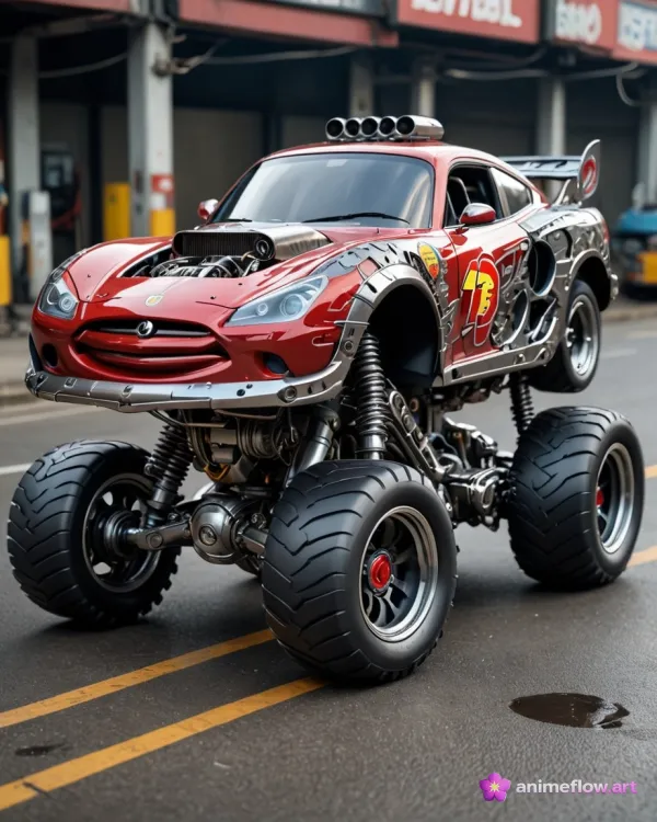 Red Monster Sports Car