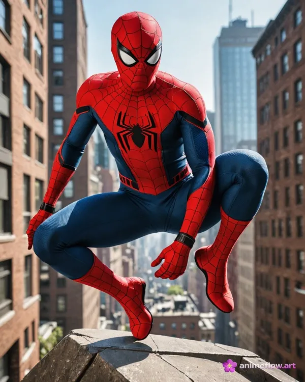 Spider-Man Rooftop Crouch